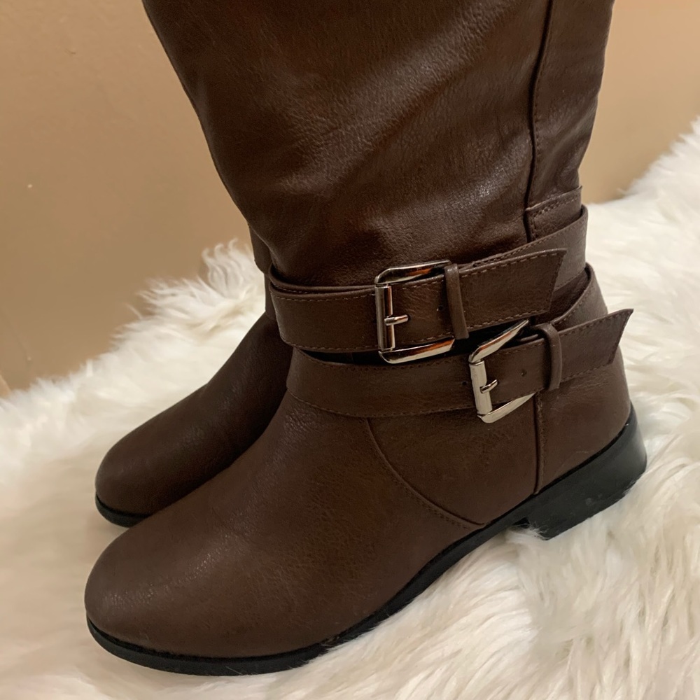 Reneeze Apple Boots Brown Zipper Knee High 8 - Picture 3 of 9
